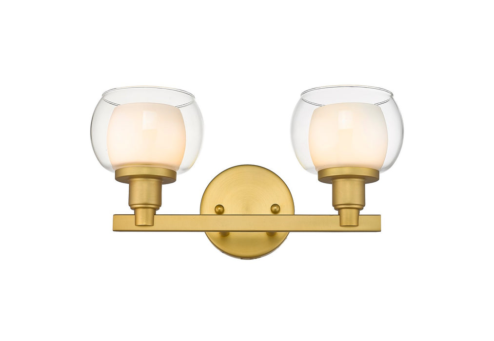 Innovations 330-2W-SG-CLW Two Light Bath Vanity, Satin Gold