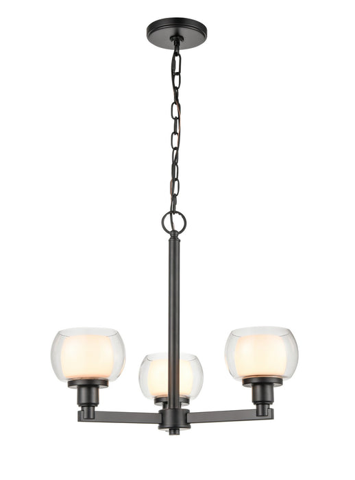 Innovations 330-3CR-BK-CLW Three Light Pendant, Black