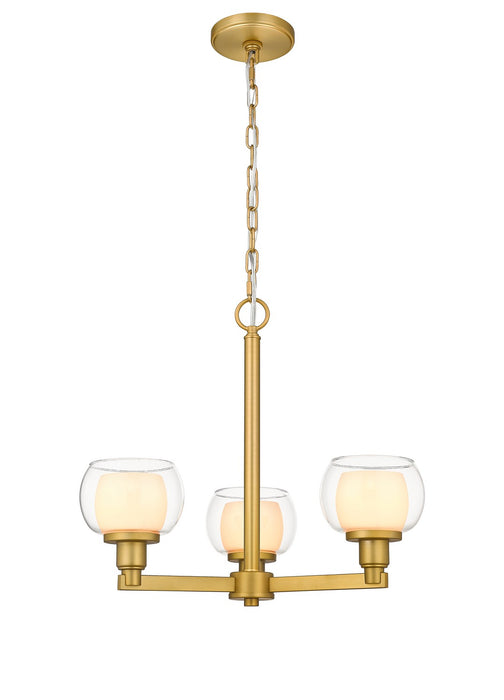 Innovations 330-3CR-SG-CLW Three Light Pendant, Satin Gold