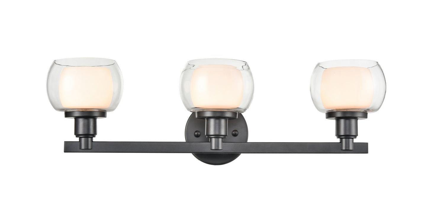 Innovations 330-3W-BK-CLW Three Light Bath Vanity, Black