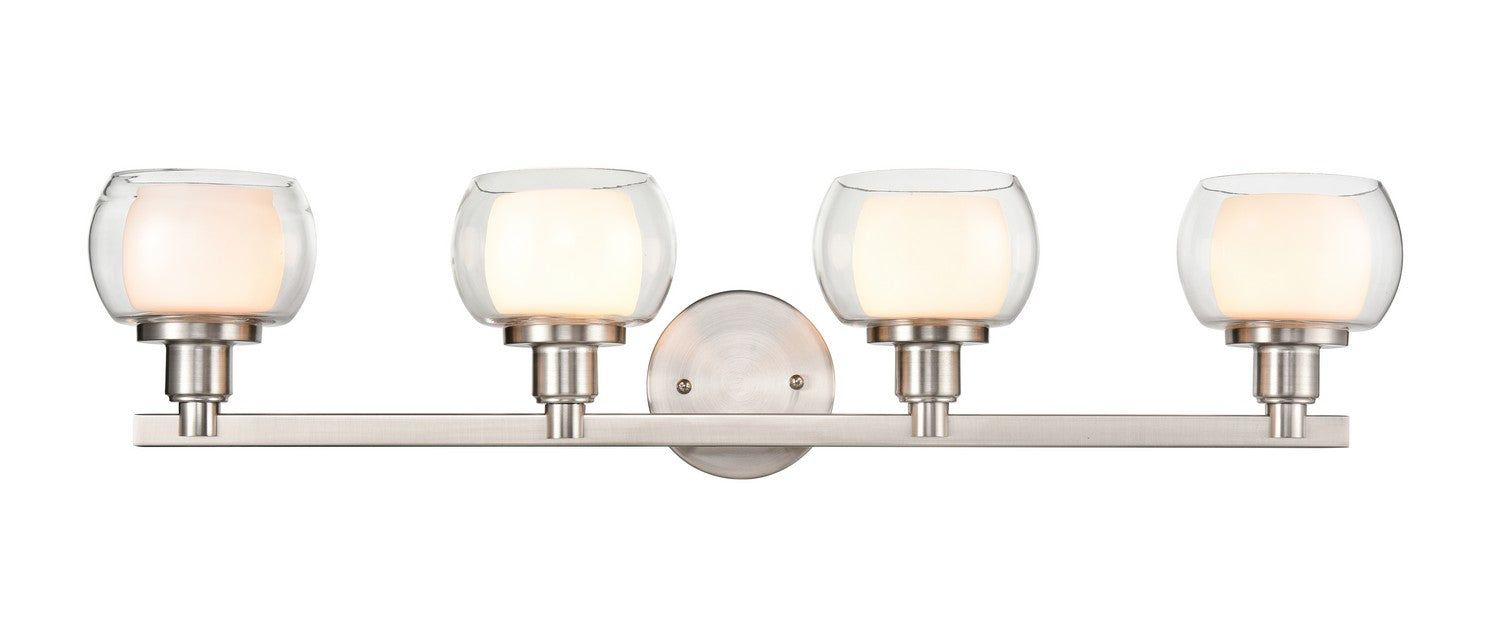 Innovations 330-4W-SN-CLW Four Light Bath Vanity, Satin Nickel