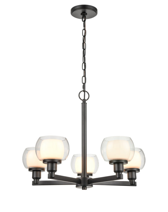Innovations 330-5CR-BK-CLW Five Light Chandelier, Black