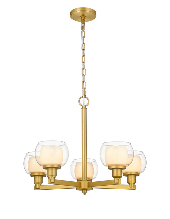 Innovations 330-5CR-SG-CLW Five Light Chandelier, Satin Gold