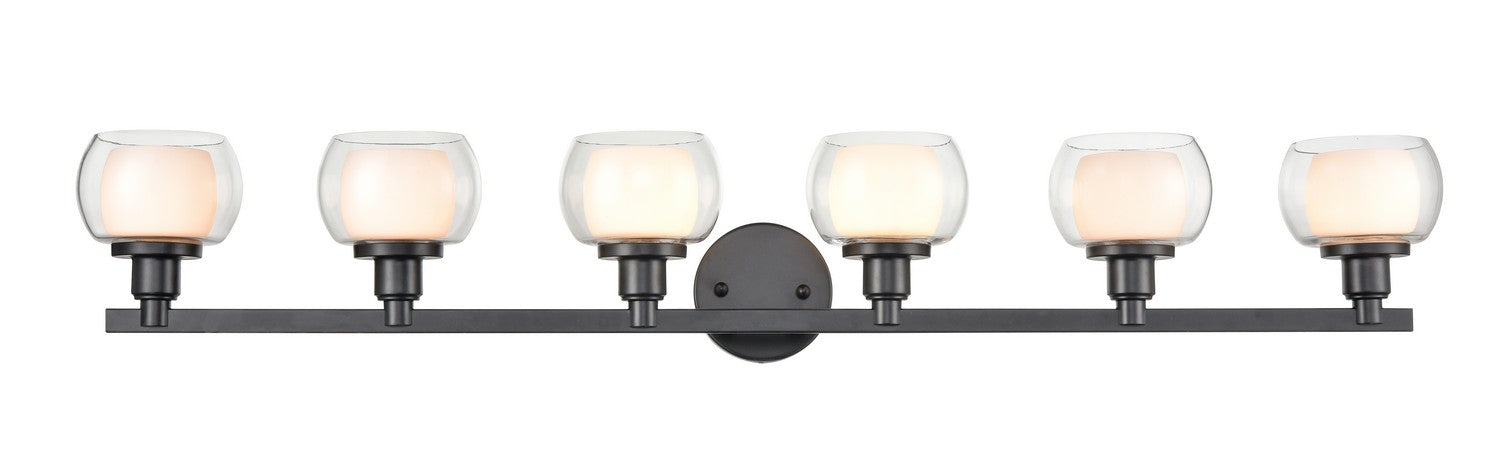 Innovations 330-6W-BK-CLW Six Light Bath Vanity, Black