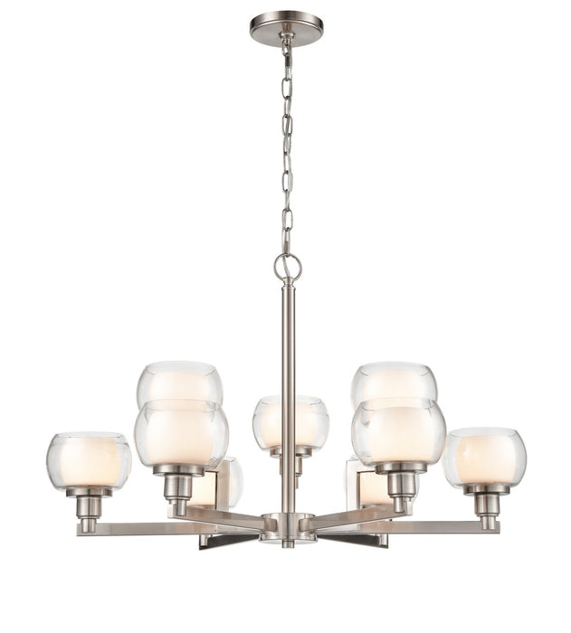 Innovations 330-9CR-SN-CLW Nine Light Chandelier, Satin Nickel