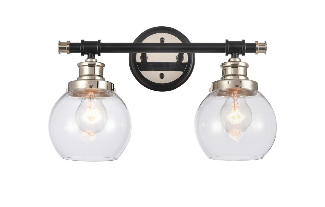 Innovations 340-2W-BPN-G3402-6 Two Light Bath Vanity, Black Polished Nickel