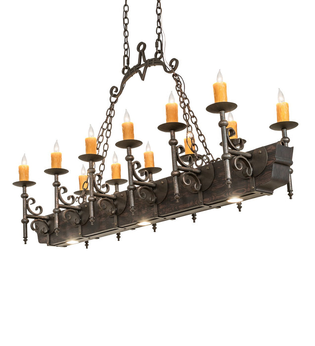 Meyda Tiffany 273537 15 Light Chandelier, Gilded Tobacco / Wood Grain