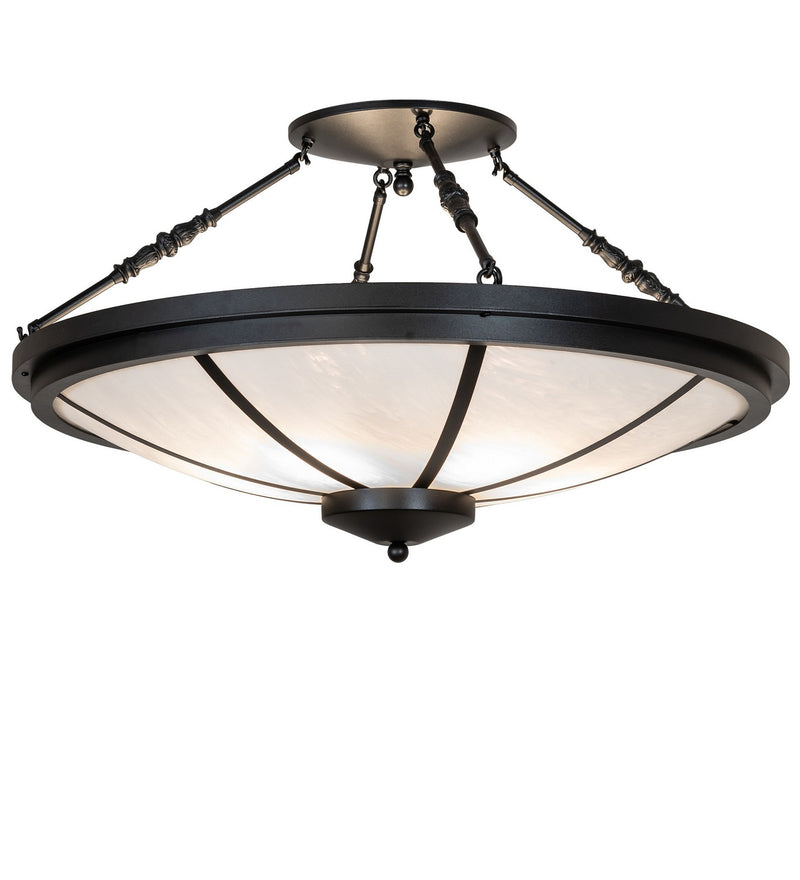 Meyda Tiffany 275806 Six Light Semi-Flushmount, Textured Black