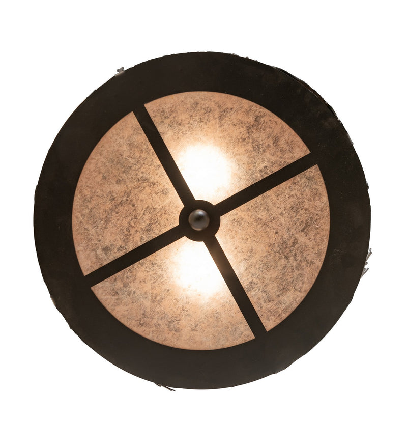 Meyda Tiffany 276142 Two Light Flushmount, Textured Black