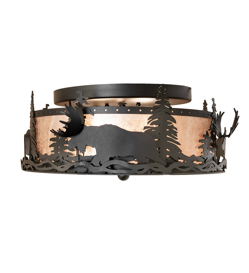 Meyda Tiffany 276142 Two Light Flushmount, Textured Black