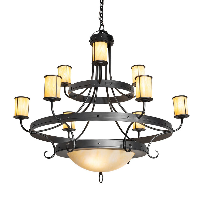 Meyda Tiffany 276196 12 Light Chandelier, Wrought Iron