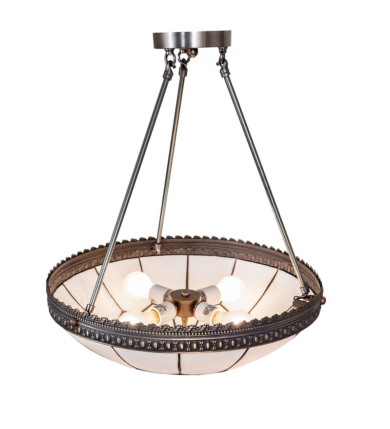 Meyda Tiffany 276606 Four Light Semi-Flushmount, Weathered Antique Brass