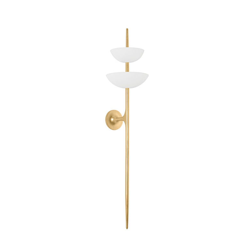 Corbett Lighting 477-02-VGL/GSW LED Wall Sconce, Vintage Gold Leaf/Gesso White