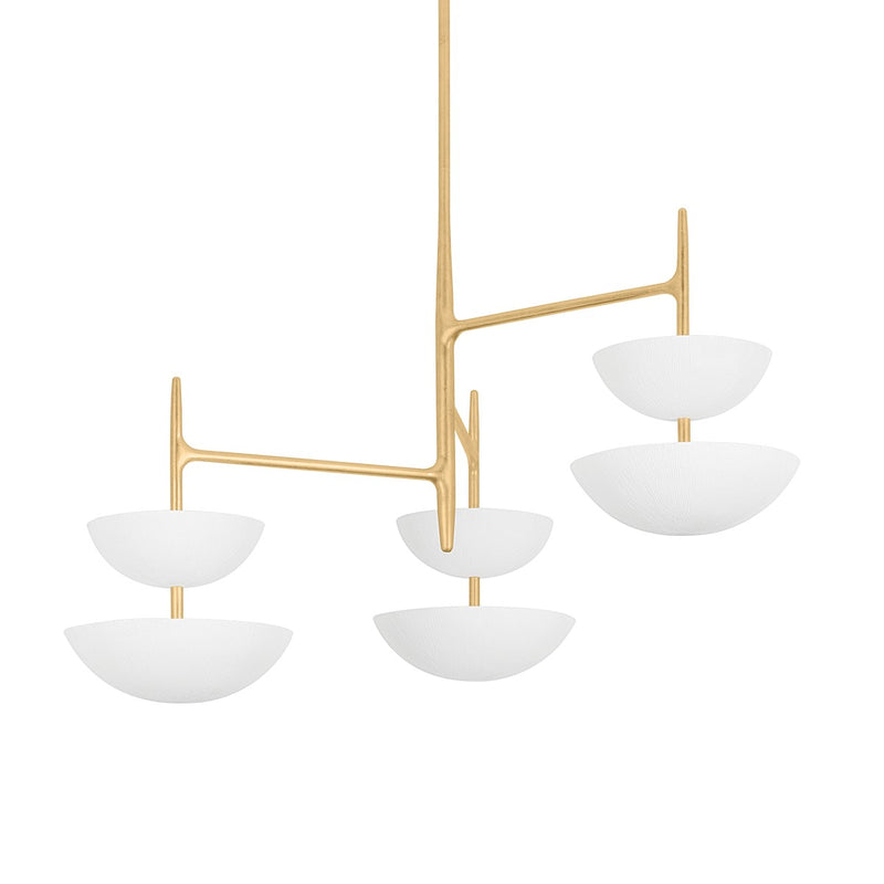 Corbett Lighting 477-42-VGL/GSW LED Chandelier, Vintage Gold Leaf/Gesso White