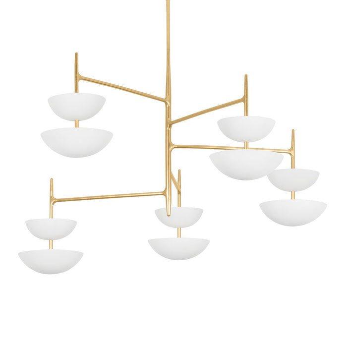 Corbett Lighting 477-55-VGL/GSW LED Chandelier, Vintage Gold Leaf/Gesso White