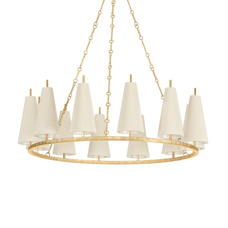 Corbett Lighting 480-42-VGL 12 Light Chandelier, Vintage Gold Leaf