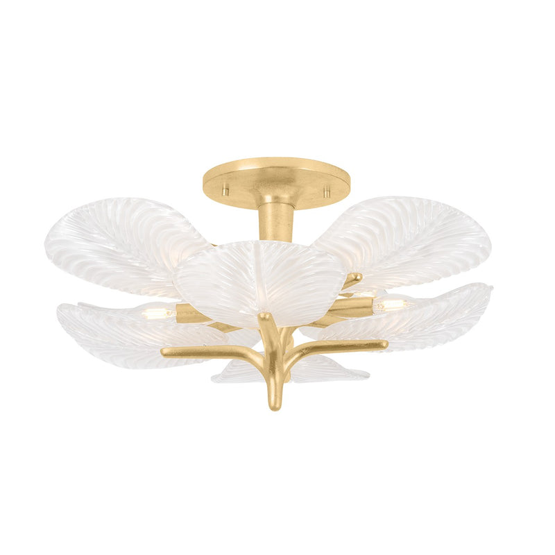 Corbett Lighting 486-29-VGL Eight Light Semi Flush Mount, Vintage Gold Leaf