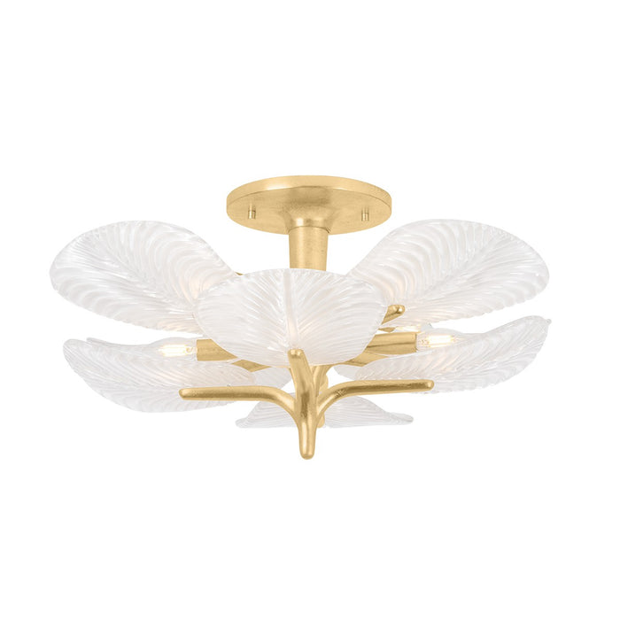 Corbett Lighting 486-29-VGL Eight Light Semi Flush Mount, Vintage Gold Leaf