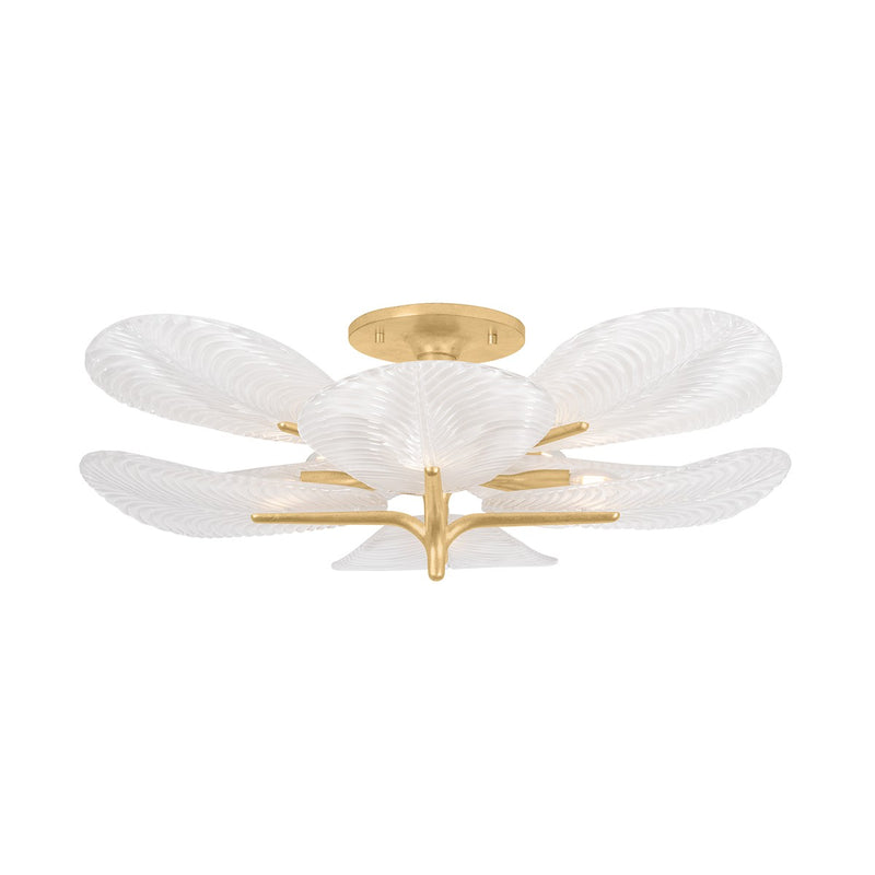 Corbett Lighting 486-43-VGL Eight Light Semi Flush Mount, Vintage Gold Leaf