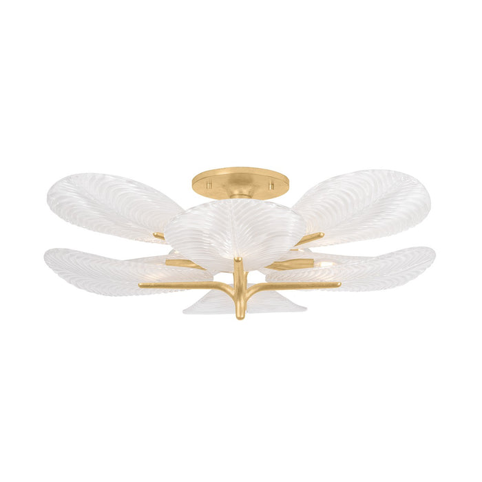 Corbett Lighting 486-43-VGL Eight Light Semi Flush Mount, Vintage Gold Leaf