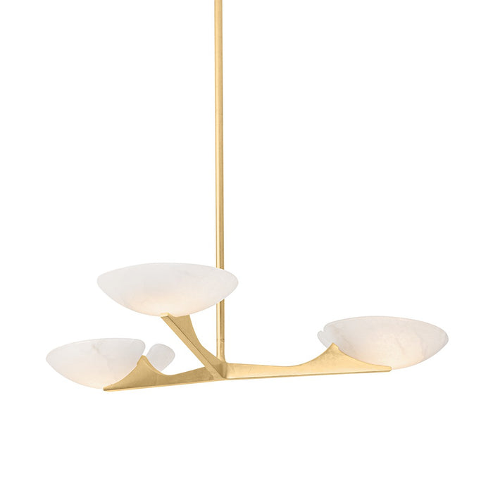 Corbett Lighting 492-36-VGL Three Light Chandelier, Vintage Gold Leaf