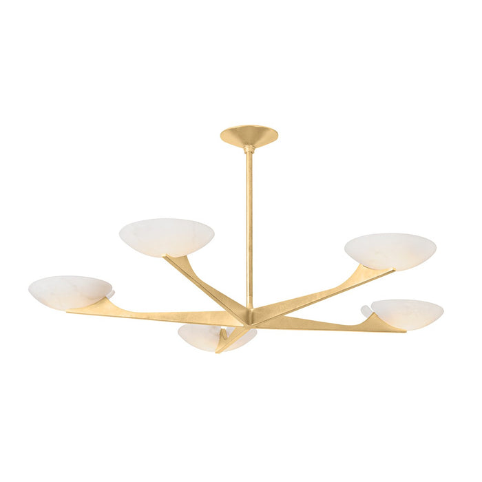 Corbett Lighting 492-52-VGL Five Light Chandelier, Vintage Gold Leaf