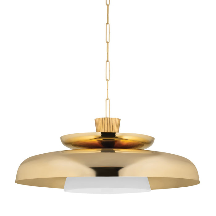 Corbett Lighting 493-34-VB One Light Pendant, Vintage Brass