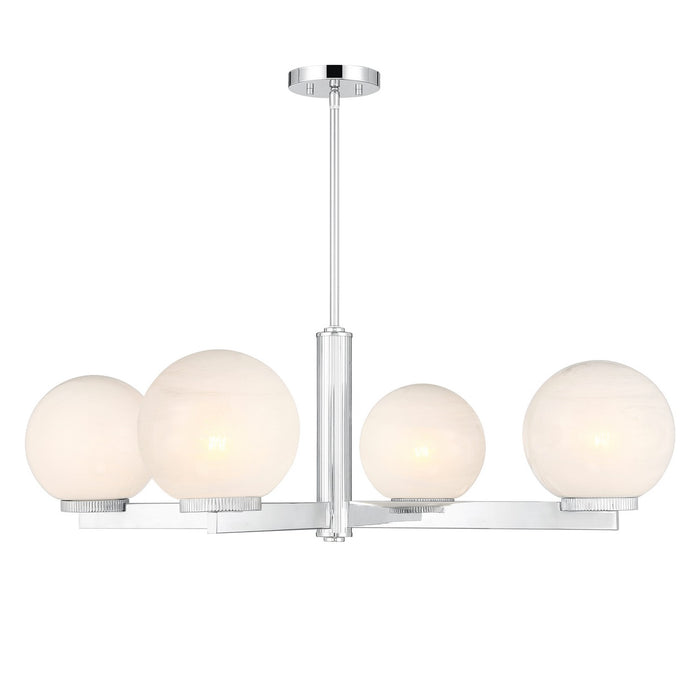 Meridian M100123CH Four Light Chandelier, Chrome