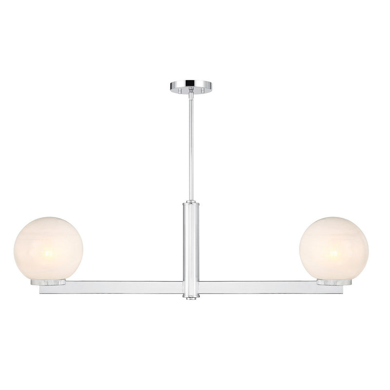 Meridian M100124CH Two Light Linear Chandelier, Chrome