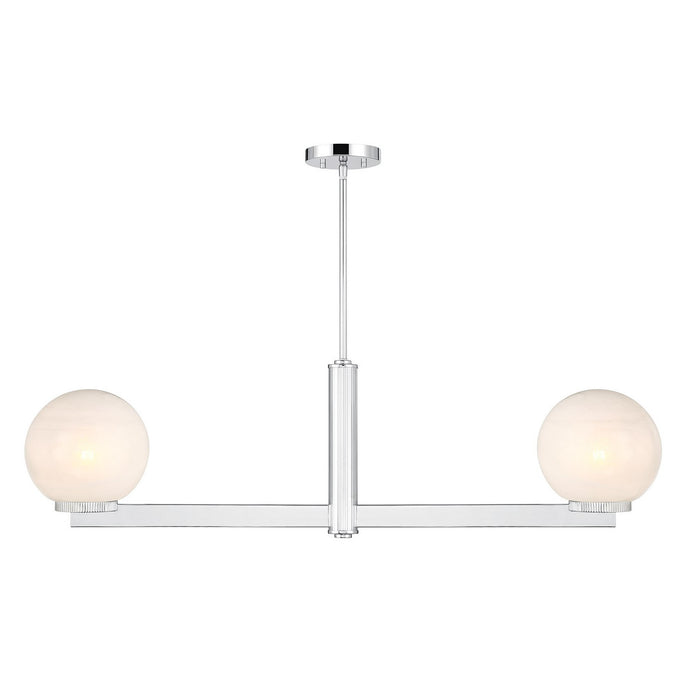 Meridian M100124CH Two Light Linear Chandelier, Chrome