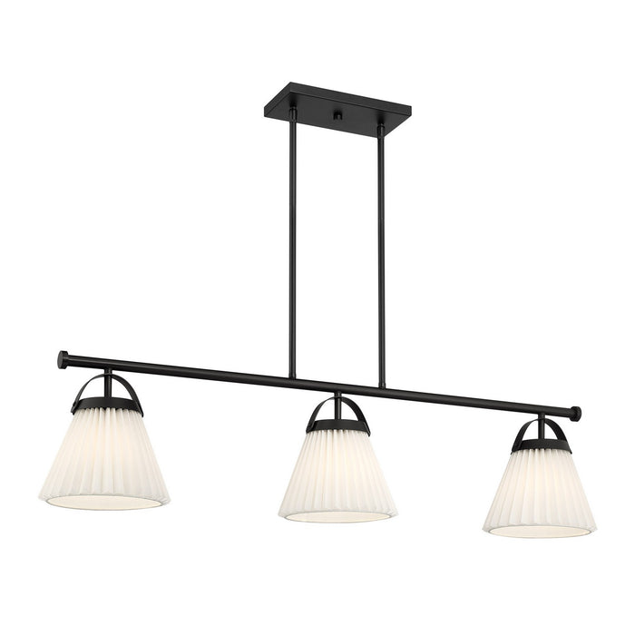 Meridian M100125MBK Three Light Linear Chandelier, Matte Black