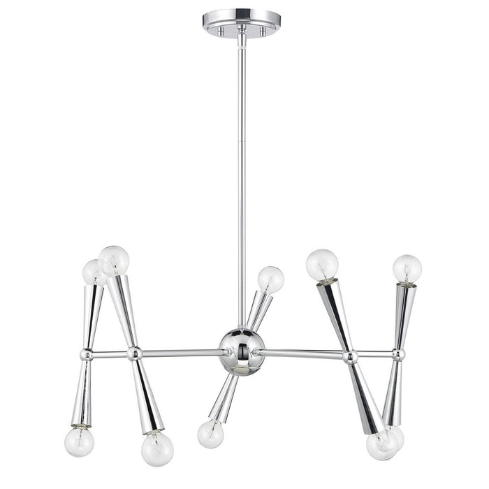 Meridian M100128CH Ten Light Chandelier, Chrome