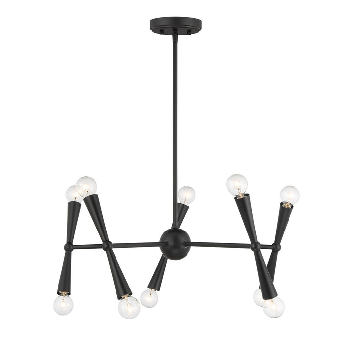 Meridian M100128MBK Ten Light Chandelier, Matte Black