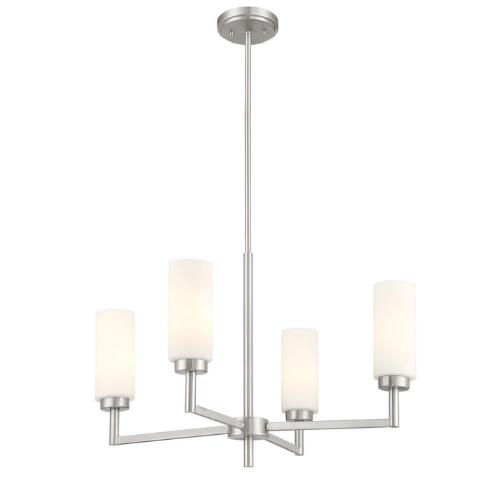 Meridian M100129BN Four Light Chandelier, Brushed Nickel