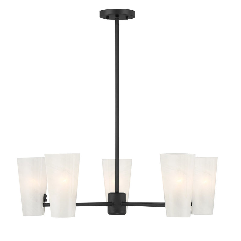 Meridian M100130MBK Four Light Chandelier, Matte Black