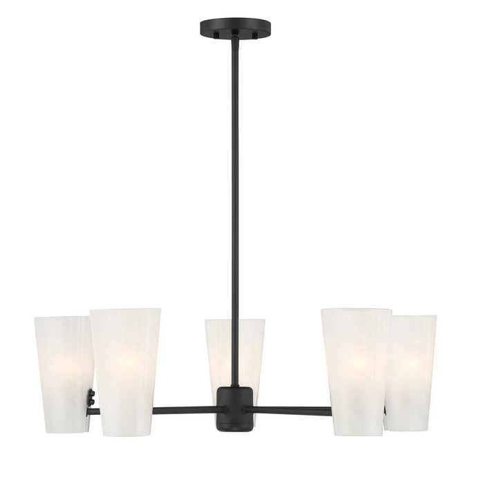 Meridian M100130MBK Four Light Chandelier, Matte Black