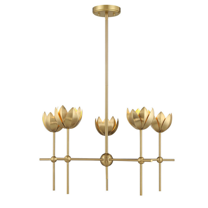 Meridian M100131NB LED Chandelier, Natural Brass