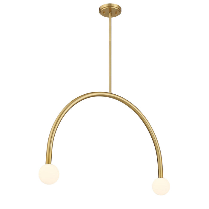 Meridian M100132NB LED Chandelier, Natural Brass