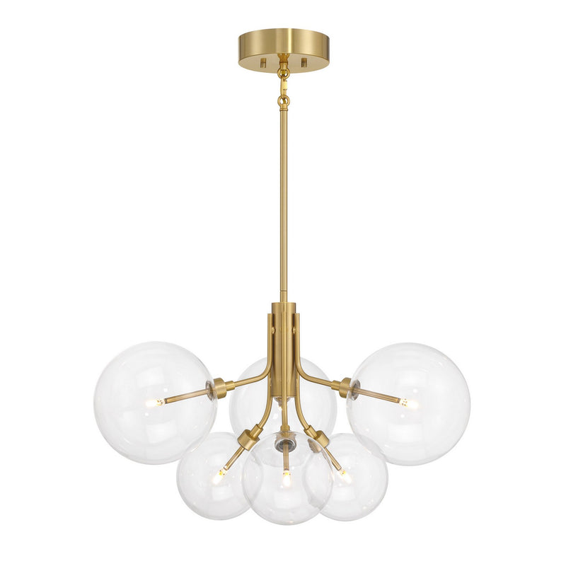Meridian M100135NB LED Chandelier, Natural Brass