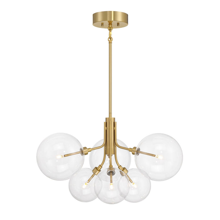 Meridian M100135NB LED Chandelier, Natural Brass