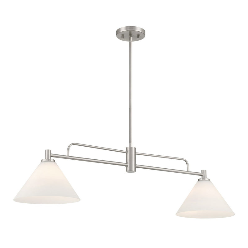 Meridian M100136BN Two Light Chandelier, Brushed Nickel