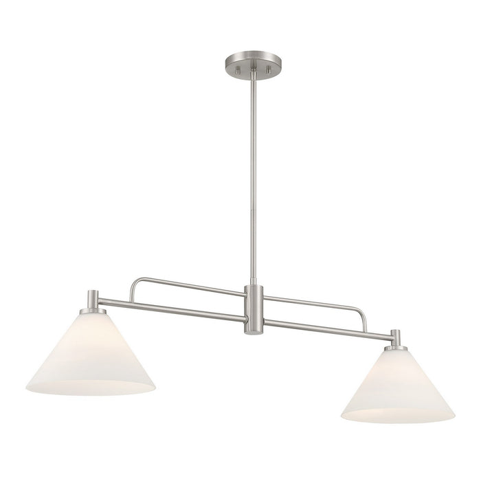 Meridian M100136BN Two Light Chandelier, Brushed Nickel