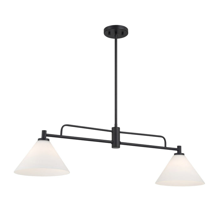 Meridian M100136MBK Two Light Chandelier, Matte Black