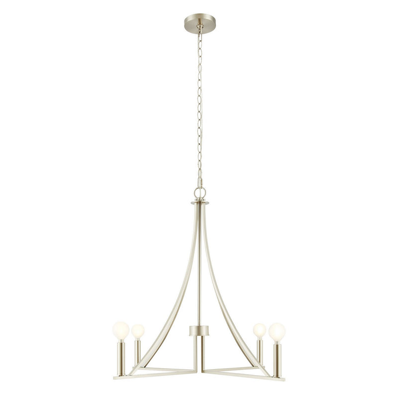 Meridian M100141BN Four Light Chandelier, Brushed Nickel