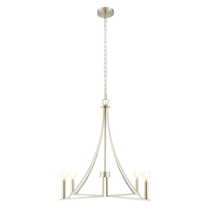 Meridian M100141BN Four Light Chandelier, Brushed Nickel