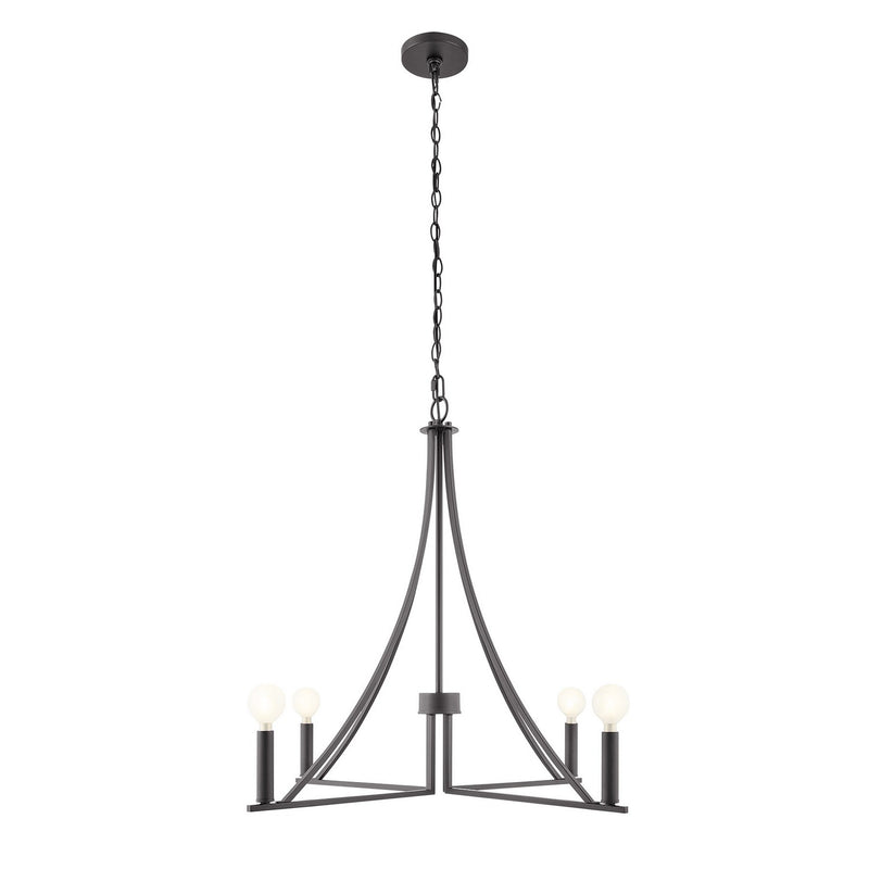 Meridian M100141MBK Four Light Chandelier, Matte Black