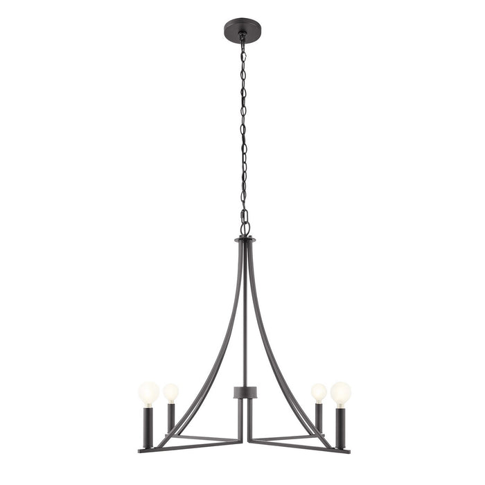 Meridian M100141MBK Four Light Chandelier, Matte Black