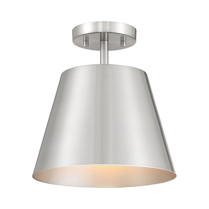 Meridian M60076BN One Light Semi-Flush Mount, Brushed Nickel