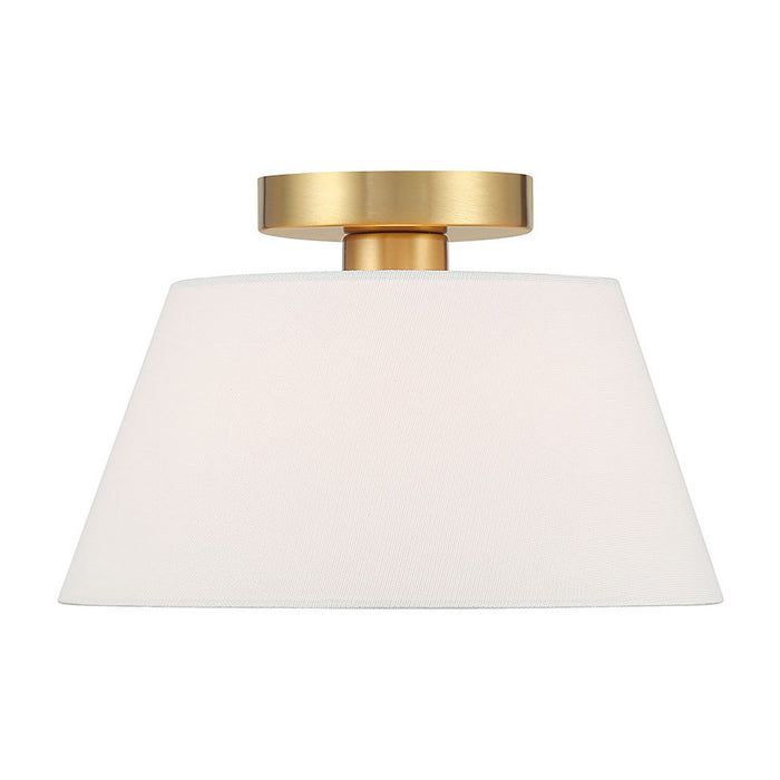 Meridian M60077NB Three Light Semi-Flush Mount, Natural Brass