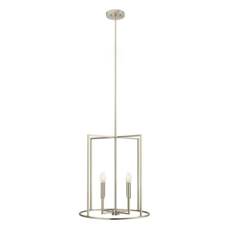 Meridian M7044BN Four Light Pendant, Brushed Nickel